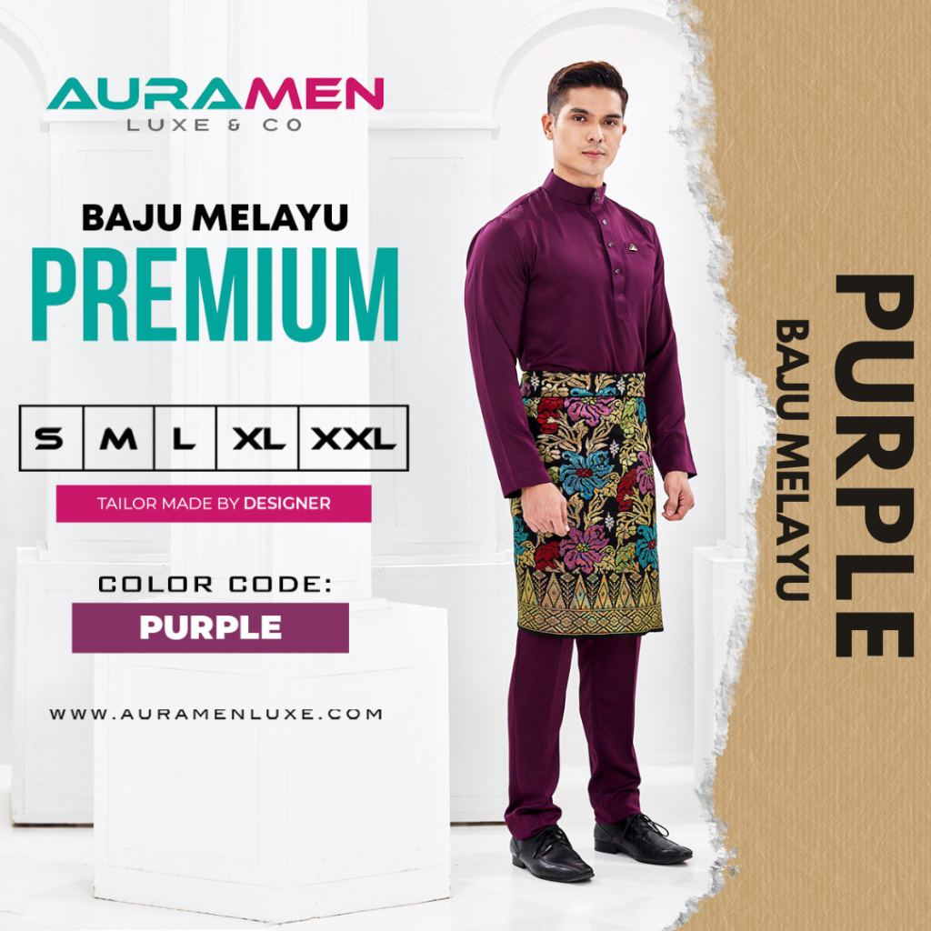 Baju Melayu AuraMen Luxe - Purple