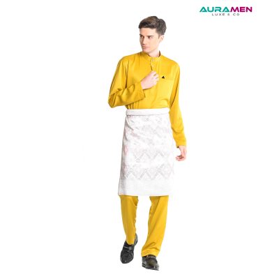 Baju Melayu AuraMen Luxe - Mustard