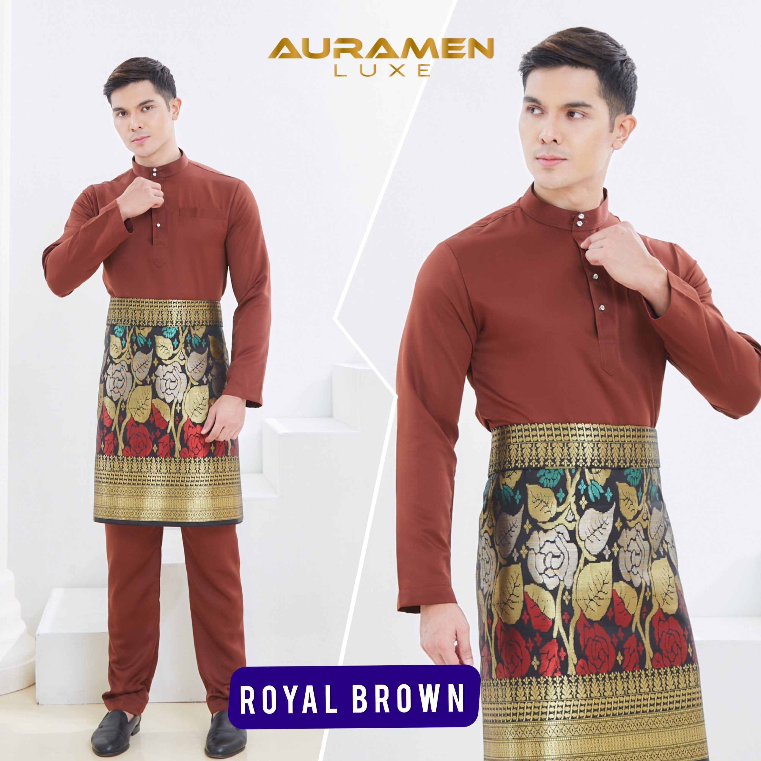 Baju Melayu AuraMenLuxe ROYAL BROWN