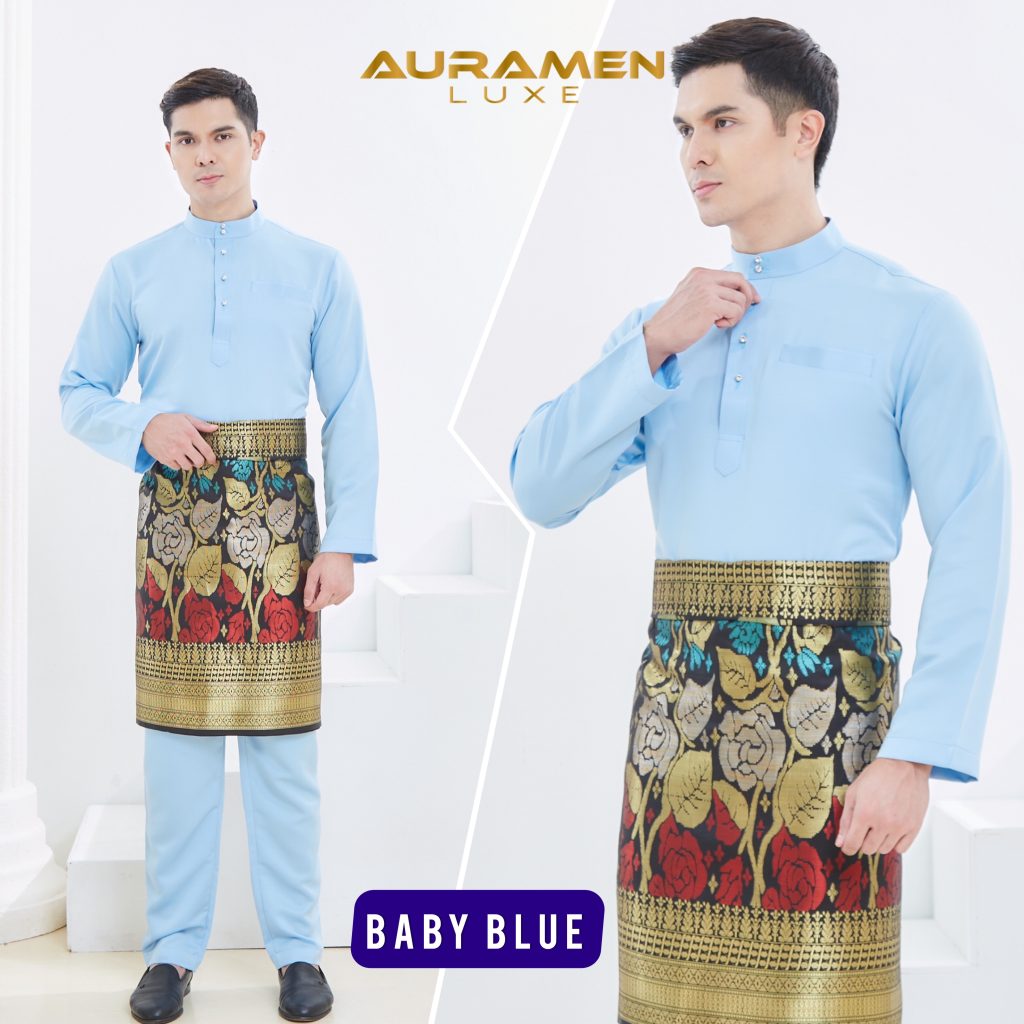 Baju Melayu AuraMenLuxe BABY BLUE