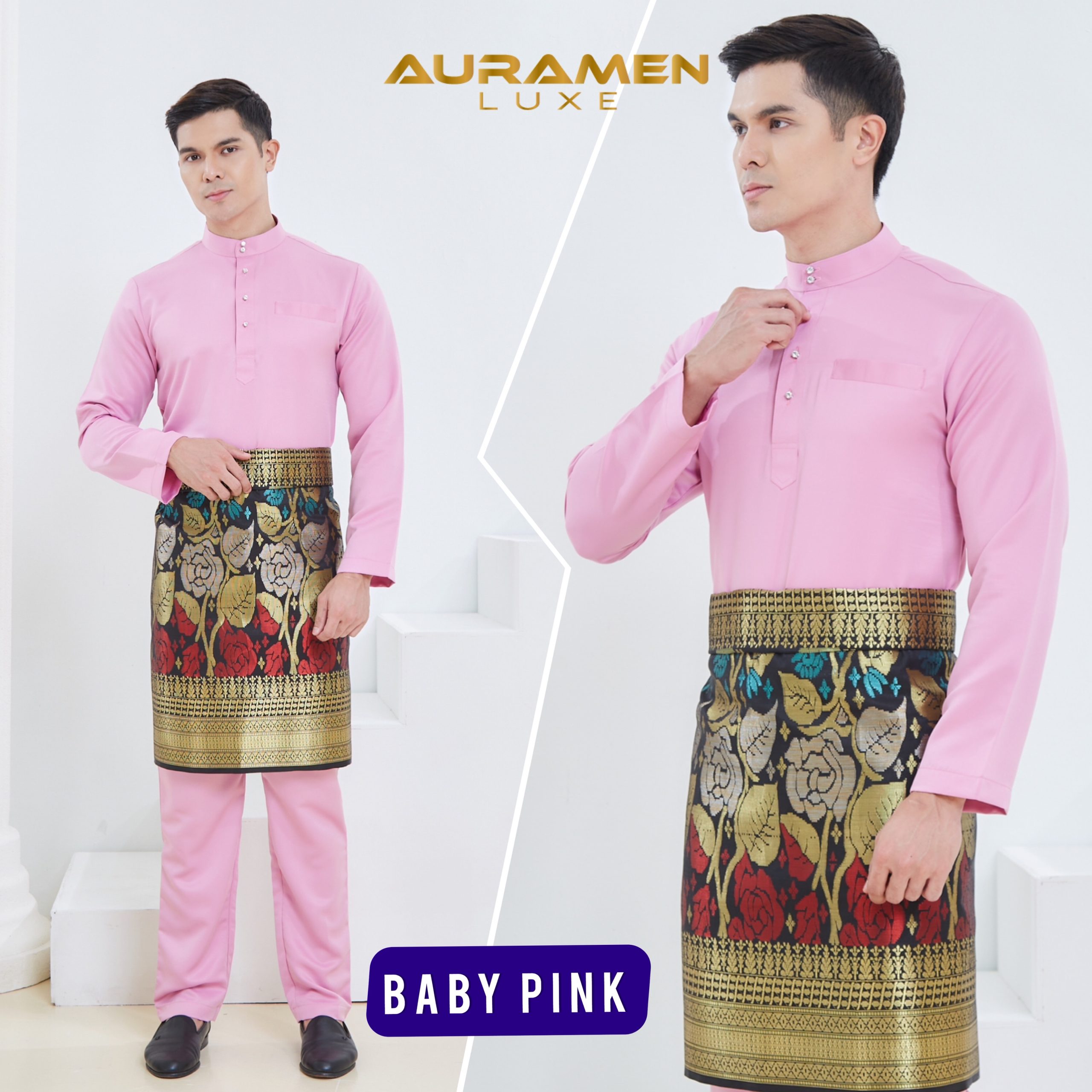 Baju Melayu AuraMenLuxe  BABY PINK
