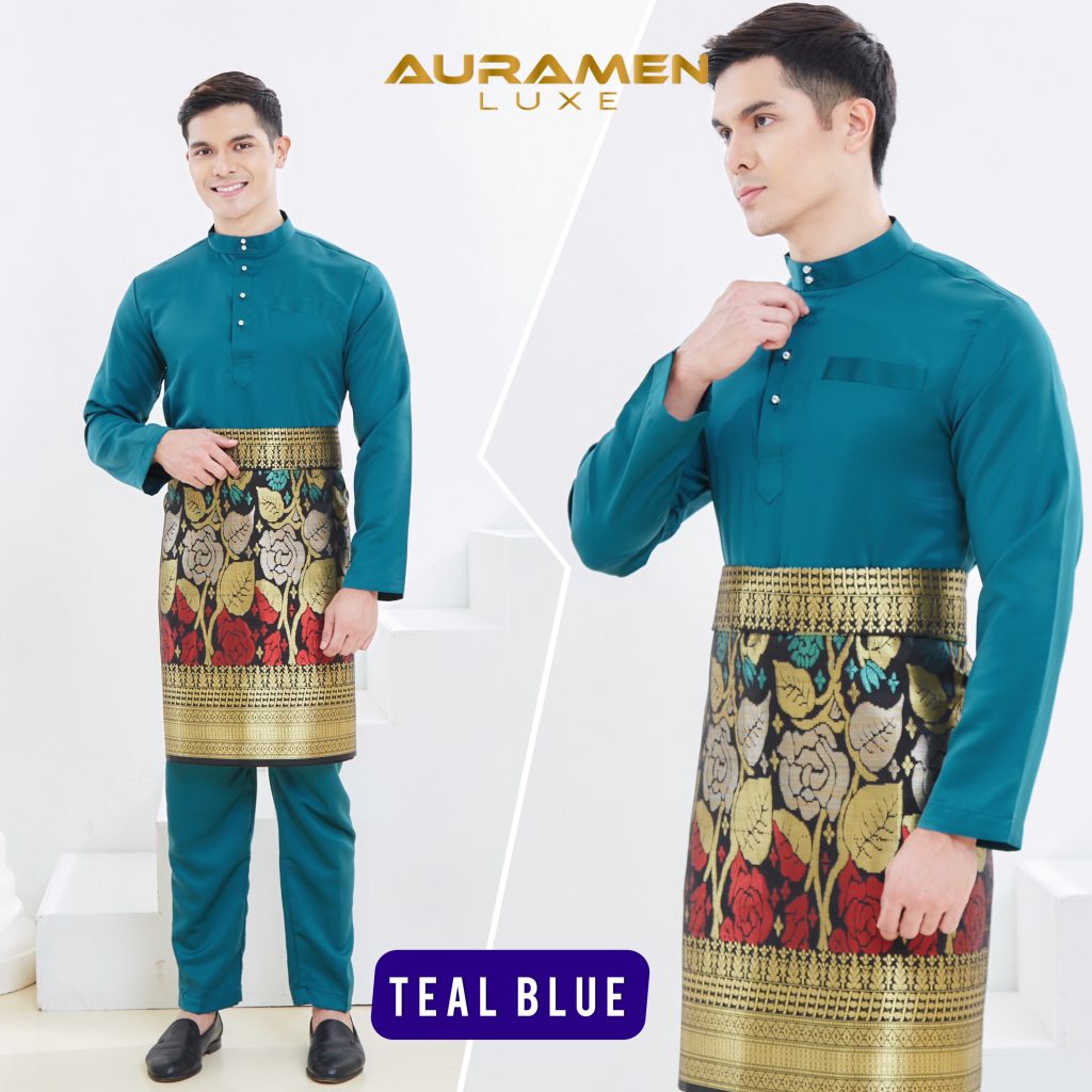 Baju Melayu AuraMenLuxe TEAL BLUE