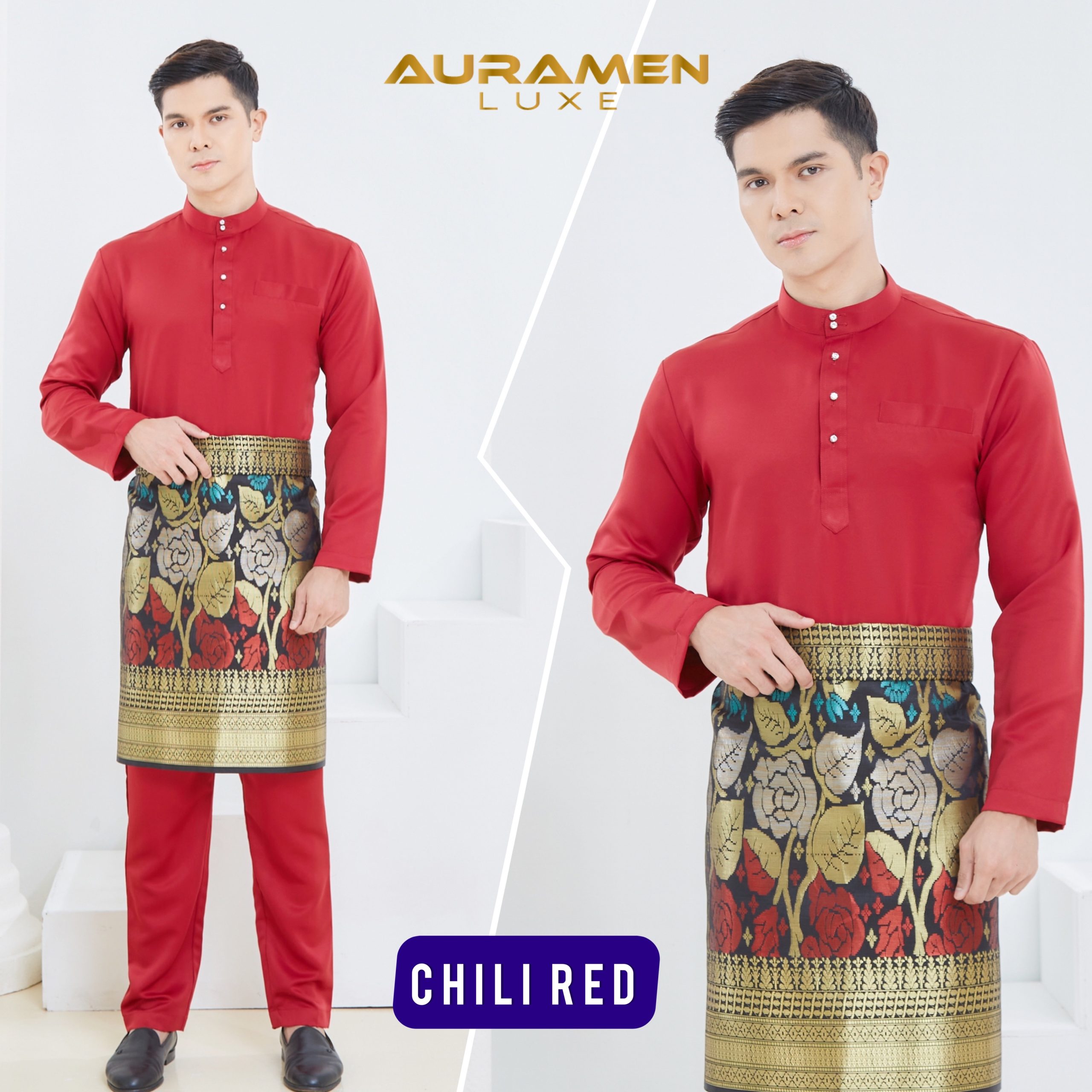 Baju Melayu AuraMenLuxe CHILI RED